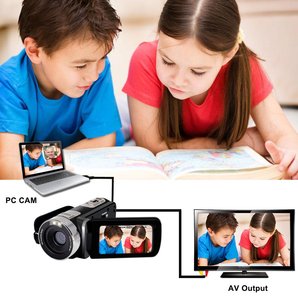 SEREE Camera Comcorder Full HD 1080p 16X Digital Zoom 2.7