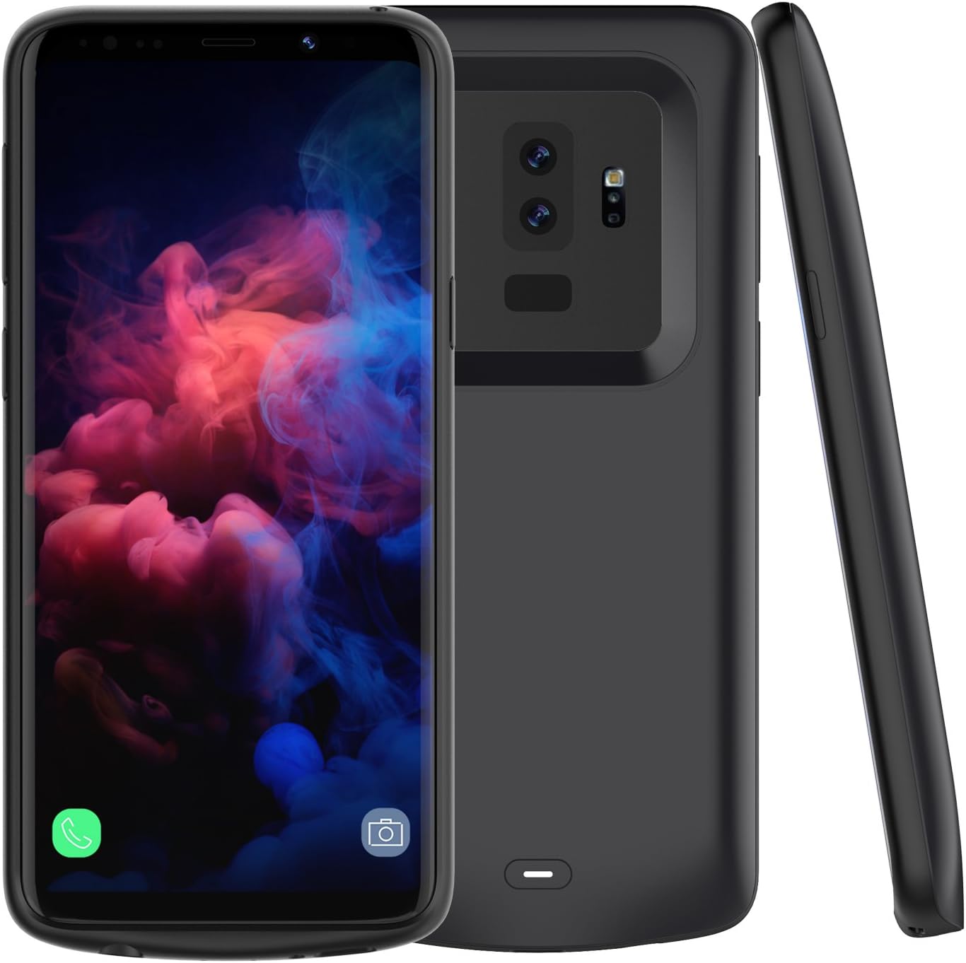 RUXELY Galaxy S9 Plus Battery Case, Galaxy S9 Plus 5200mAh Portable External Backup Charging Pack, Rechargeable Impact-Resistant Power Charger Case Compatible with Samsung Galaxy S9 Plus(Black)
