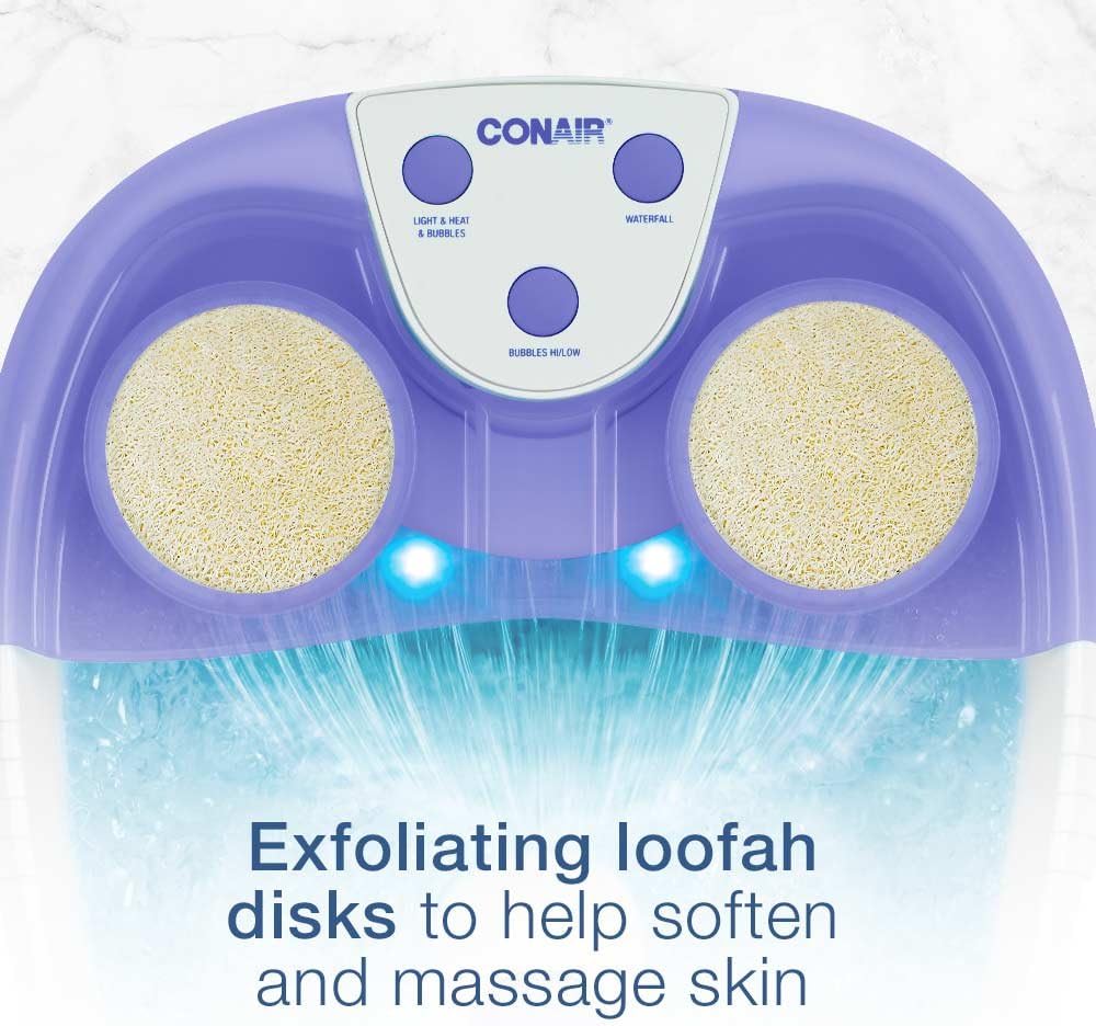 Conair Waterfall Pedicure Foot Spa with Lights, Bubbles, Massage Rollers : Beauty