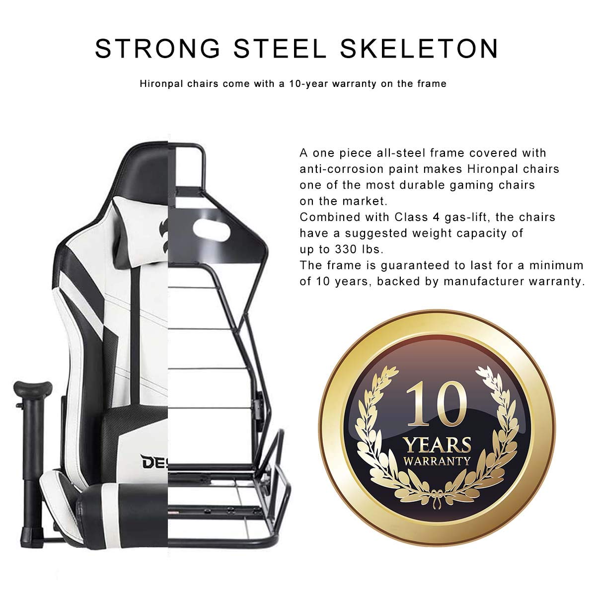 Hironpal Gaming Chair with Footrest Home Office PC Desk Computer Racing Executive Chair