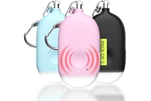 Weten Rechargeable Personal Alarm Keychain - 130dB Siren, LED Light - 3Pack Personal Safety Alert for Women to Carry - Panic Button Alarm for Security - Rape Whistle for Self Defense (Black&Pink&Blue)