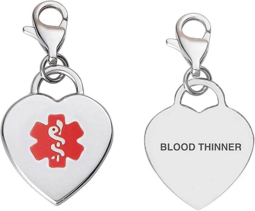 Divoti PreEngraved Blood THINNER Adorable Heart 316L