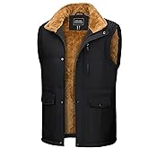 CRYSULLY Men's Winter Outerwear Vests Fleece Lined Sleeveless Jackets Warm Quilted Puffer Vest Casual Sherpa Outdoor Vest