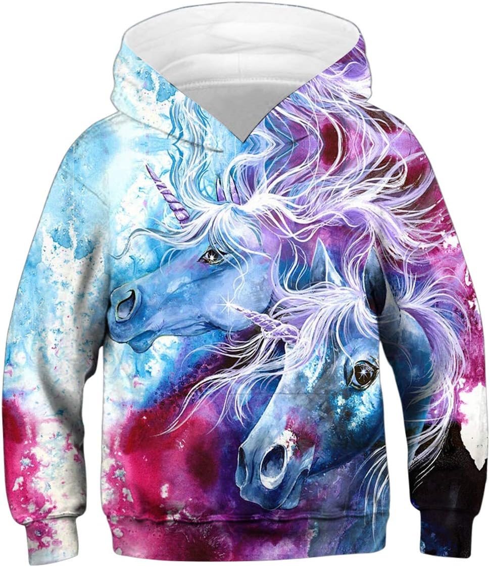 GLUDEAR Teen Boys Girls Novelty Animal Galaxy Hoodies Sweatshirts Pullover