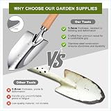 Kynup 7-Piece Garden Tools Set Stainless Steel Wood Handles with Tote view 5