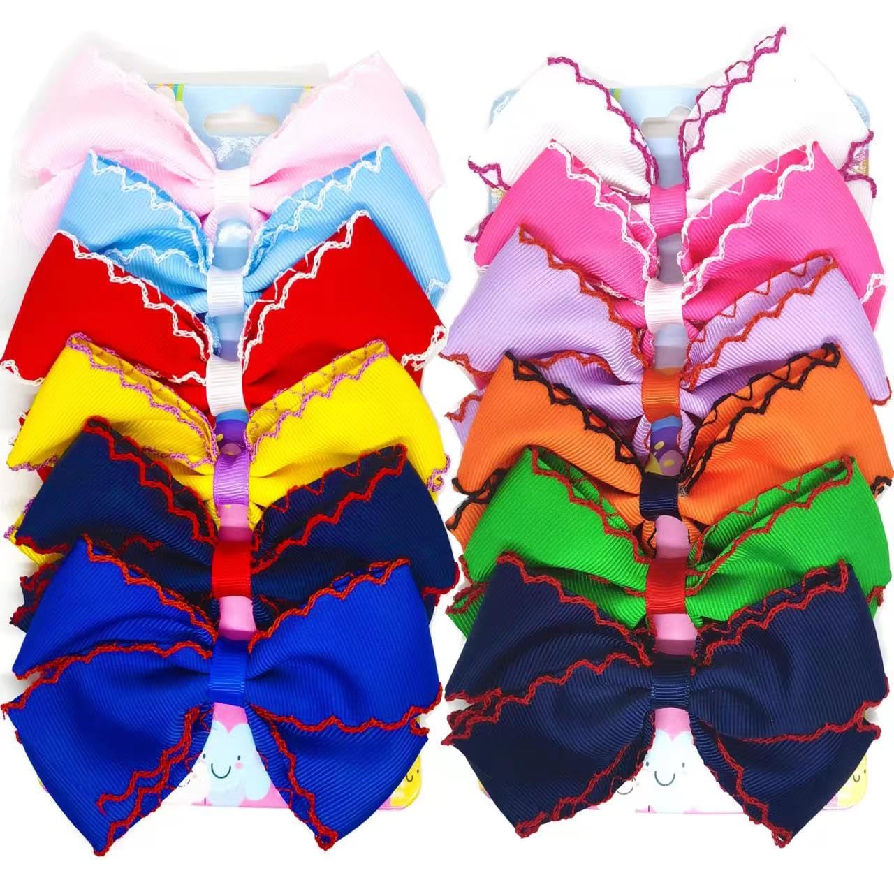 Photo 1 of 12PCS 5 Inch Hair Bows for Girls Alligator Clips Grosgrain Ribbon Unicorn Rainbow Big Bows Clips Hair Barrettes Accessories for Little Girls Kids Toddlers Teens