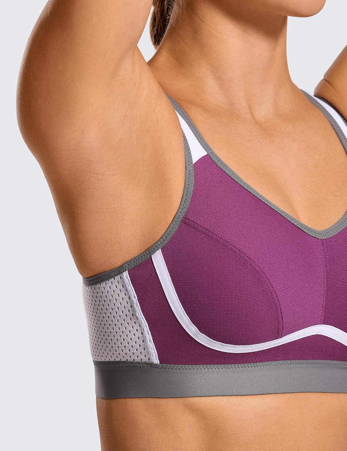 SYROKAN Women's High Impact Support Wirefree Bounce Control Plus Size Workout Sports Bra at  Women’s Clothing store