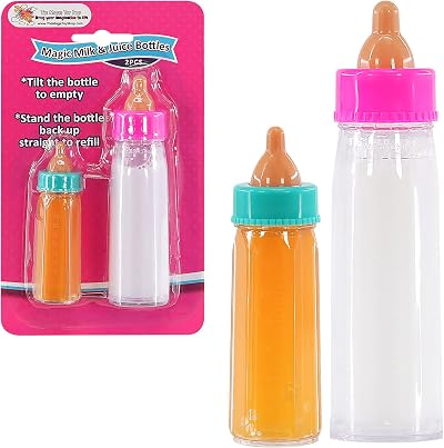 The Magic Toy Shop Bibi Doll Set of 2 Baby Dolls Feeding Bottles