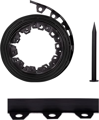 KB Tools Lawn Garden Edging Border 32ft 10m Heavy-Duty Ground Stakes 4cm