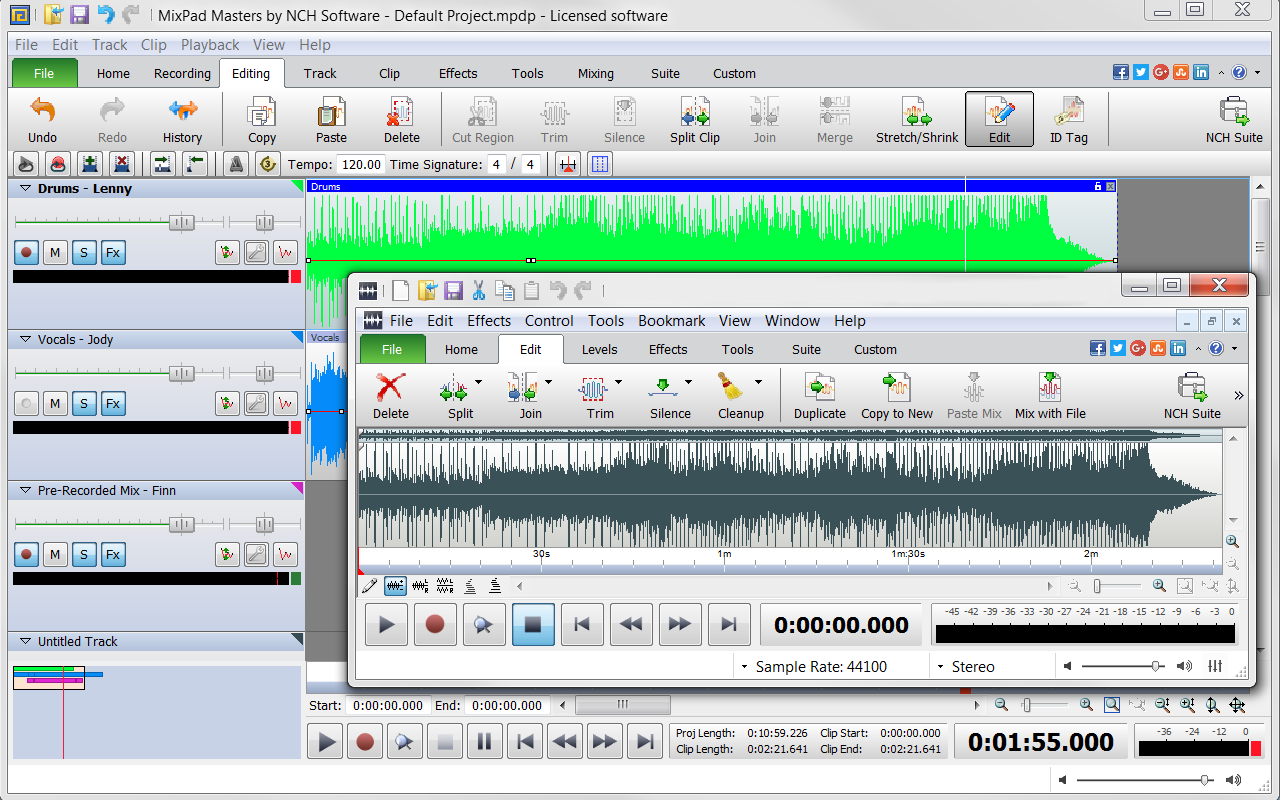 MixPad Multitrack Recording Software for Sound Mixing and Music