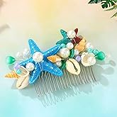 Asooll Mermaid Costume Hair Comb Starfish Shell Hair Accessories Pearl Beach Hair Piece for Women(Sliver)