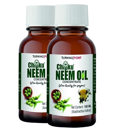 Chipku Neem Clean and Concentrate Cold Pressed Oil for Spray on Plants Water Soluble Grade (100 Ml) Pack of 2