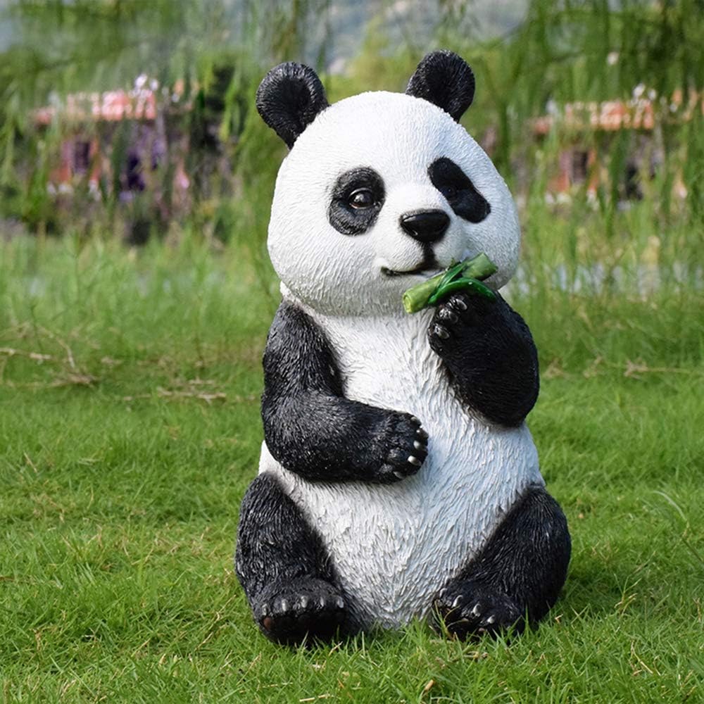 Danmu 1Pc of Polyresin Panda Statue for Home and Garden Decor (6.69" x 6.29" x 11.41")
