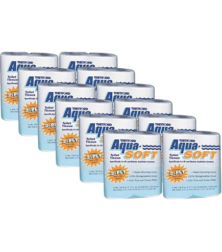 Thetford Aqua Soft RV Toilet Tissue - 24 Roll Mega Pack - For Cassette Toilets