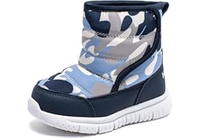 HOBIBEAR Boys Girls Toddler Snow Boots Waterproof Slip Resistant Outdoor Winter Shoes(Toddler/Little Kids/Big Kids)