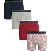 Lucky Brand Mens Boxer Briefs - 4 Pack Cotton Blend Stretch Performance 6'' Inseam Mens Underwear Boxers with Contour Pouch
