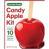 Concord Foods Candy Apple Kit – Classic Red Candy Apples for Family Treats, Carnivals, Fairs, and Fundraisers – Includes Cand