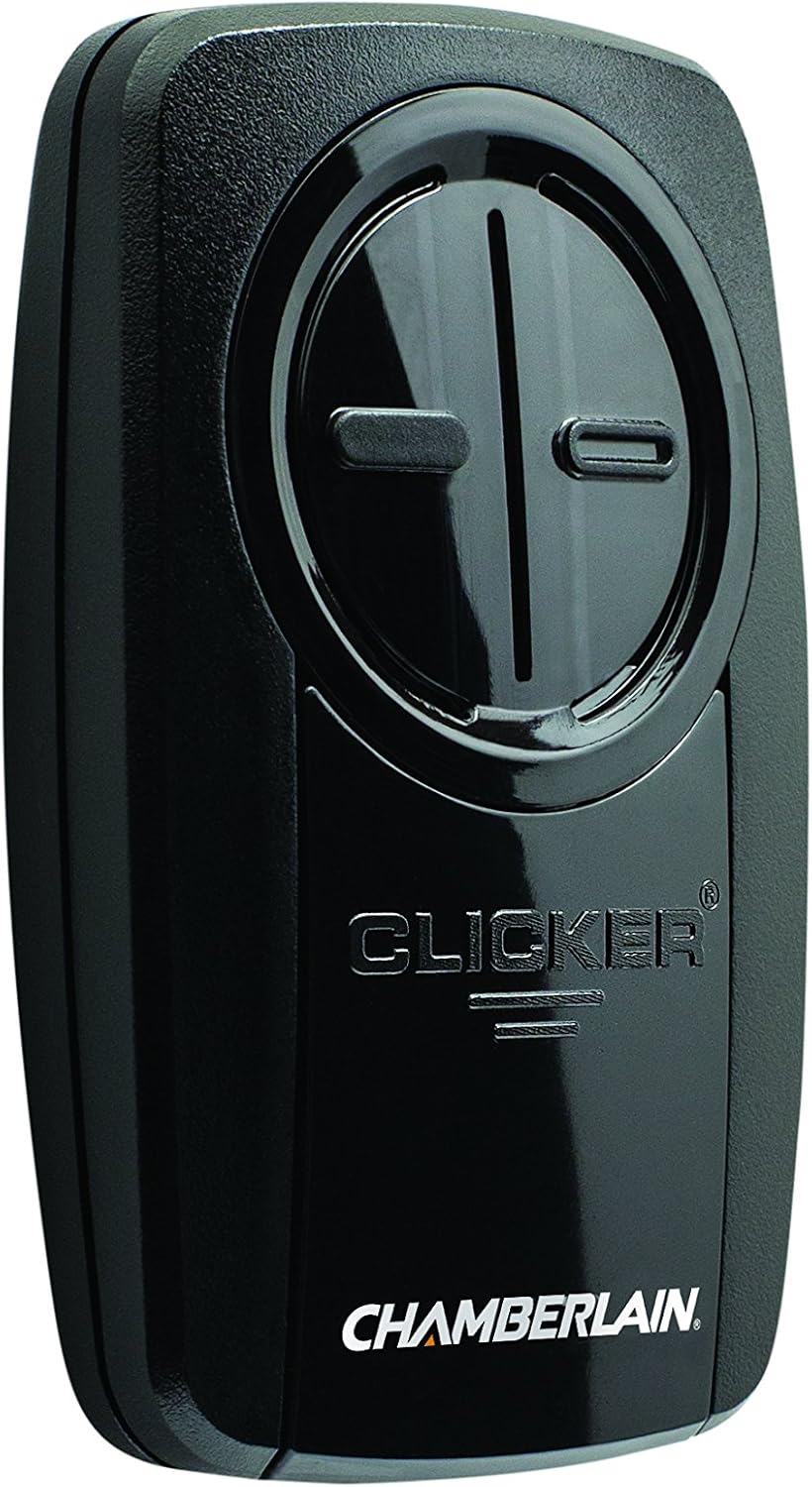 Chamberlain Group KLIK3U-BK Clicker Universal 2-Button Garage Door Opener Remote with Visor Clip, Black - - 
