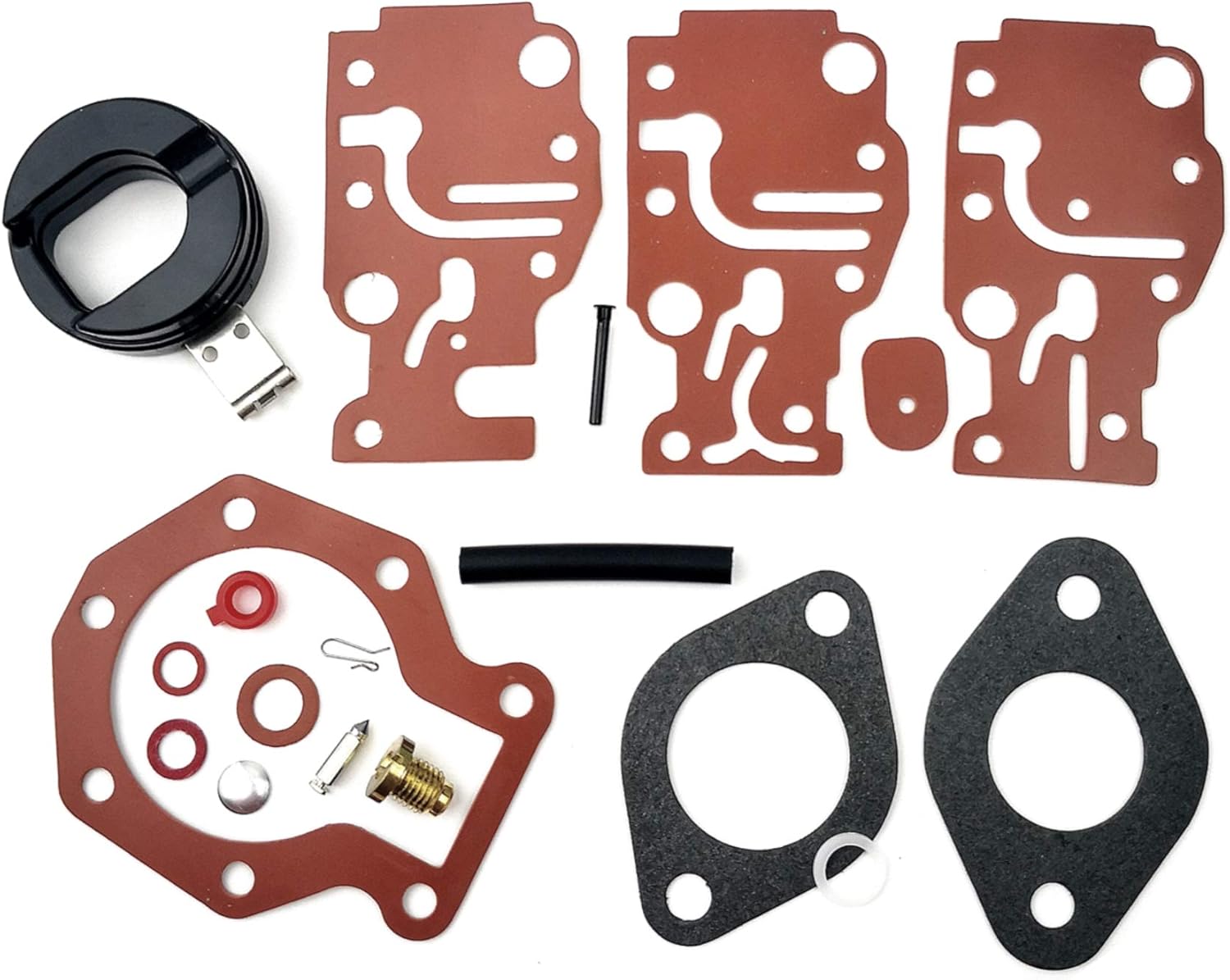WINGOGO 439073 Carburetor Rebuild Kit with Float Replaces Johnson Evinrude OMC/BRP Outboard 6 8 9.9 15 20 25 30 35 HP 436359 431897 438397 436824 398508 398230 Carb