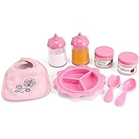 Melissa & Doug Mine to Love Baby Food & Bottle Play Set for Feeding DollsBaby Doll Feeding Set, Disappearing Milk Bottle Toy 