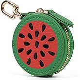 Cute Fruit Coin Purse Bag Charm,Mini Leather Coin Change Purse & Pouch Holder Keychain Charm for Handbag Tote Wallet Airtag Accessories,Kawaii Fruit Bag Charms for Girl Women Watermelon