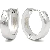 Pair Stainless Steel Polish Hoop Men Earrings