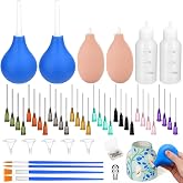 98 PCS Pottery Tools Slip Trailing Bottles with Precision Tip Applicator | Clay Slip Applicator with Needles and Brushes, Pottery Glaze Squeeze Bottles Slip Trailer for Pottery, Ceramics, Clay, Glaze