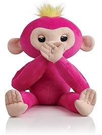 WowWee Fingerlings HUGS - Bella (Pink) - Advanced Interactive Plush Baby Monkey Pet