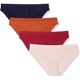 Amazon Essentials Women's Ribbed Bikini Underwear, Pack of 4