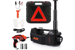 STANDTALL Space Saving 5 Ton Electric Car Jack with Inflator for Tire Change Hydraulic Floor Jack with LED Light Car Lift for