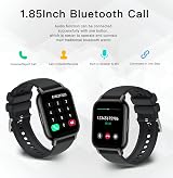 Popglory Smart Watch 1.85” AI Voice Calls 2 Straps 100+ Sports IP67 view 2