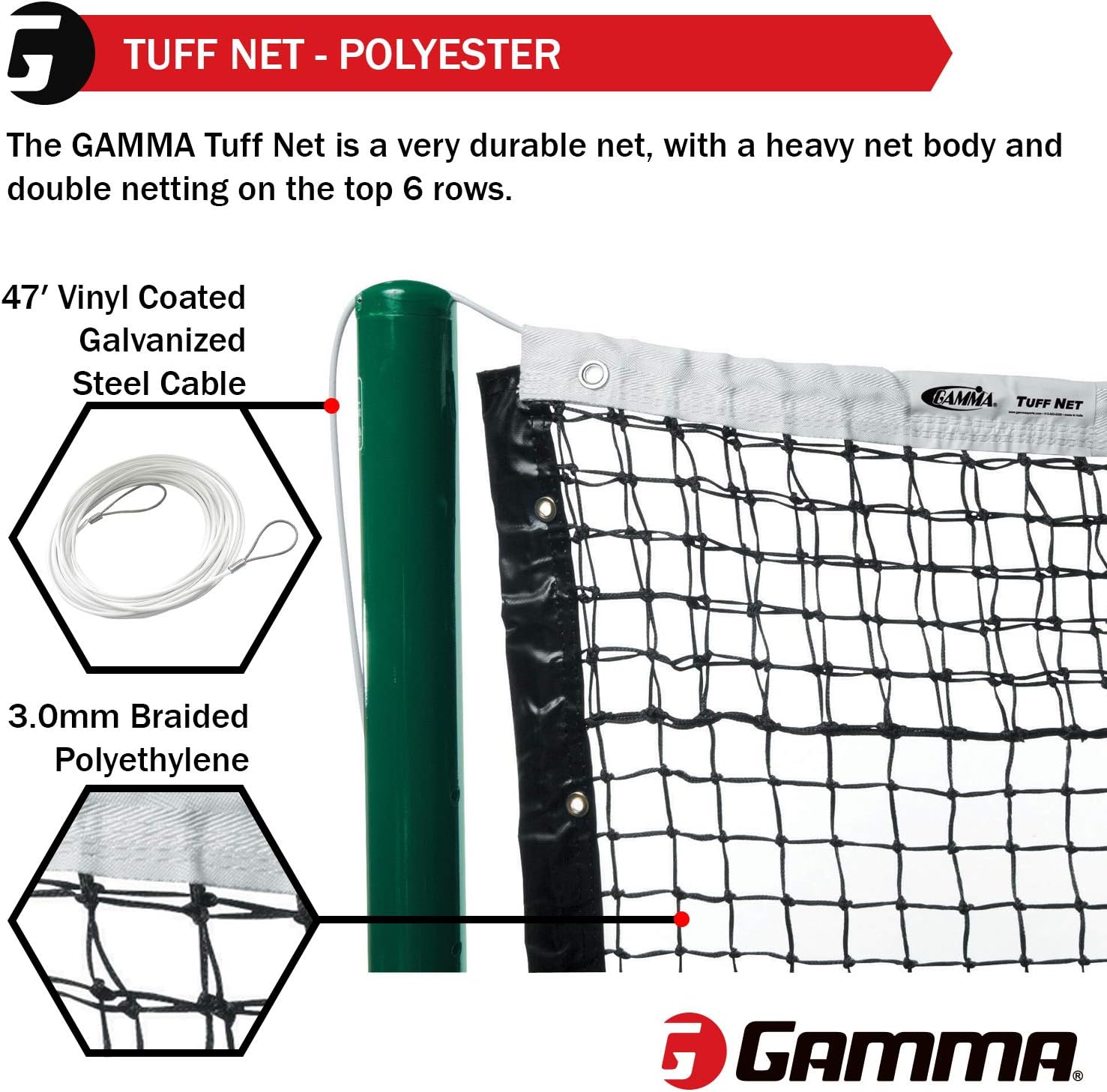 Gamma Tuff Tennis Net Vinyl Headband, Black/White : Sports & Outdoors
