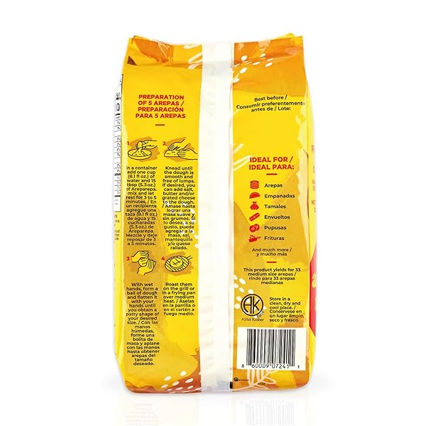 AREPA REPA PRE-COOKED YELLOW CORN MEAL, GLUTEN FREE, KOSHER, IDEAL TO PREPARE AREPAS, 35.27 OZ (PACK OF 1)