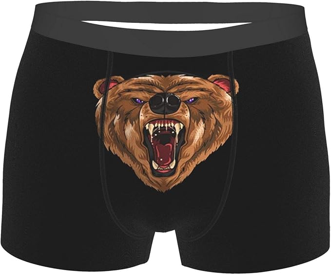 AGGOTY Bear Grizzly Men'S Boxer Briefs Underwear Men S M L Xl Xxl Black