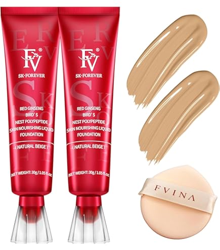 Amazon.com : FV 2 Pack Dewy Liquid Foundation Makeup, Waterproof