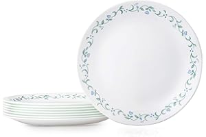 Corelle Vitrelle 8-Piece Dinner Plates Set, Triple Layer Glass and Chip Resistant, Lightweight Round, Country Cottage