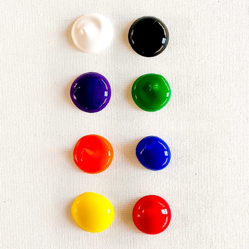 milo Kid's Washable Finger Paint Set of 8 Colors | 8 oz Bottles | Safe and Non-Toxic | Made in the USA | Art & Craft Paints for Kids, Toddlers, Pre School Supplies Painting Set for Children | Easy Pour and Squeeze Bottles