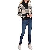 Nautica Womens Buffalo Check Warm Cowl Neck Pullover