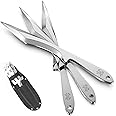 THRWCLUB Throwing Spikes 3-Pack Set, 10" Length, 0.236" Thickness, Full Tang Stainless Steel Design, Well-Balanced for No Spin Throwing Set, Complete with Nylon Sheaths for Recreation and Competition