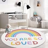 Enyhom 120cm Rainbow Kids Rug Non-slip Fluffy Play Carpet for Girls view 6