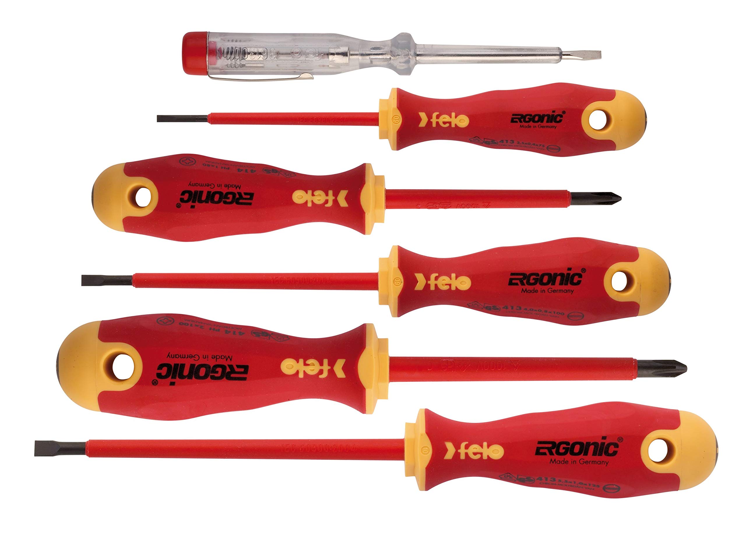 Felo Screwdriver set VDE, ERGONIC, 6 pcs SL, PH
