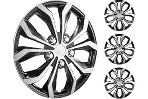 VEVOR Wheel Rim Cover Hubcaps, 16 in Diameter, Sturdy & Durable Scratch-Resistant Hubcap with Snap & Valve Nozzle Hole, ABS &