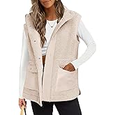 TITOMD Womens Sping 2026 Sherpa Fleece Vest Sleeveless Button Down Oversized Winter Fuzzy Vest Outerwear Jacket with Pocket
