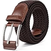 Aegero Mens Belt, Canvas Elastic Fabric Woven Stretch Multicolored Braided Belts for Golf Casual Pants Shirts Jeans