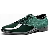 Bruno Marc Men's Dress Tuxedo Shoes Classic Patent Velvet Lace-up Formal Caden Oxford