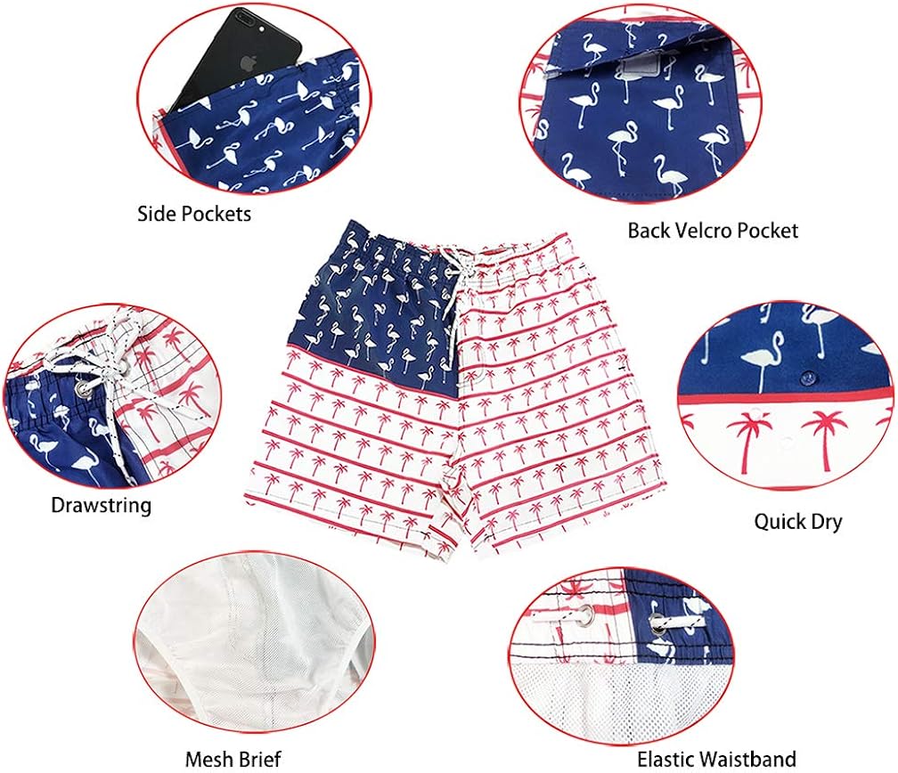 SILKWORLD Men's Swim Trunks Quick Dry Athletic Swimwear Shorts with Mesh Lining and Pockets: Clothing