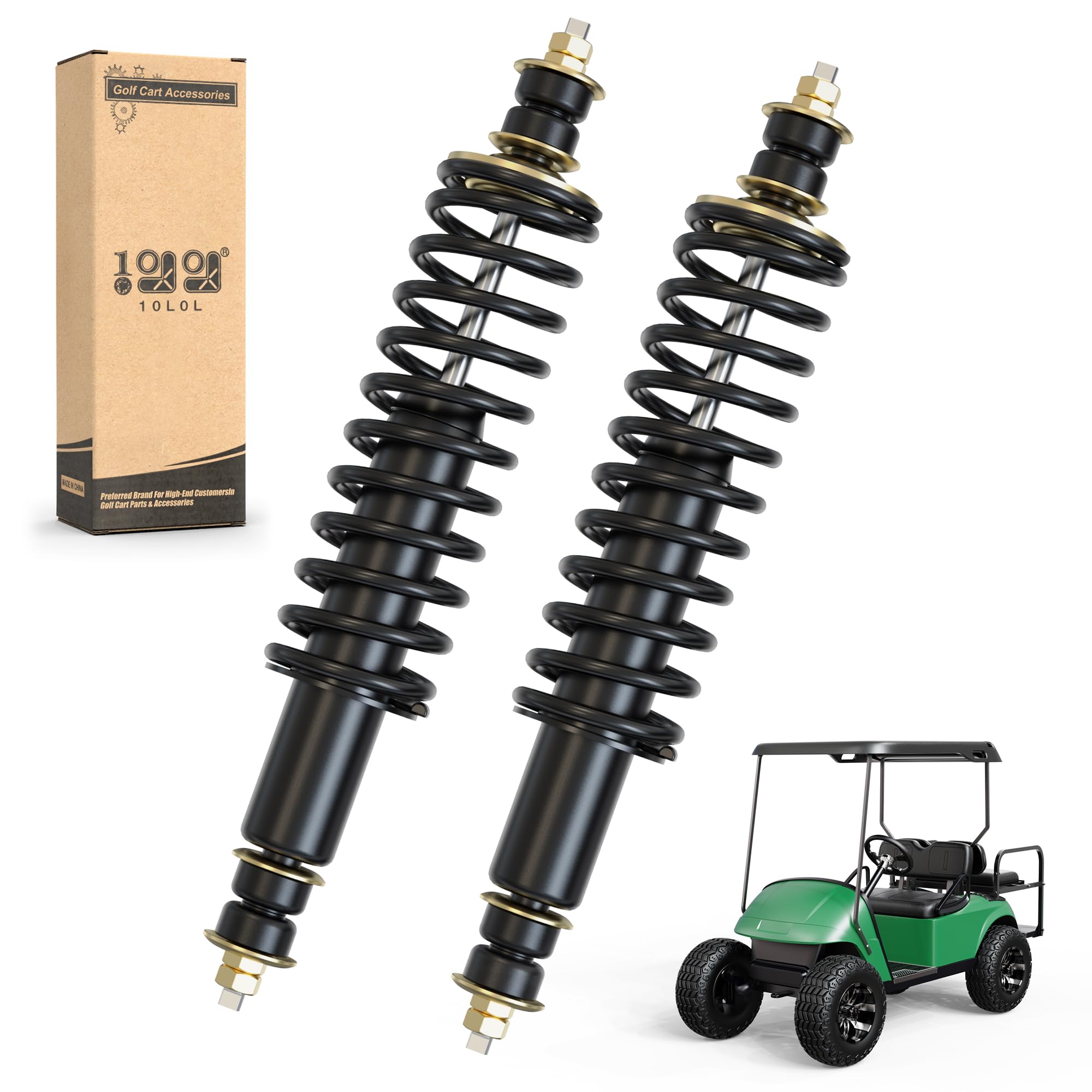 Photo 1 of 10L0L Golf Cart Front/Rear Coil Over Heavy Duty Shock Absorber Spring for EZGO TXT/Medalist 1994-up Newer Gas or Electric, Replaces OEM# 70630-G01 76418-G01