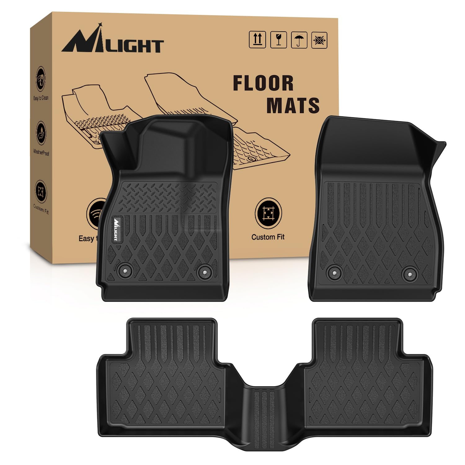 nilight tpe floor mats for chevy malibu 2013 2014 2015, 2016 chevrolet malibu limited only, all weat