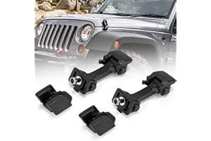 FieryRed Hood Latch Catch w/Bracket Compatible with Wrangler JK 2007 2008 2009 2010 2011 2012 2013 2014 2015 2016 2017