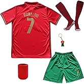 ORGBRAIN Ronaldo #7 Home Kids Soccer Football Futbol Jersey & Shorts Socks Set Youth Sizes